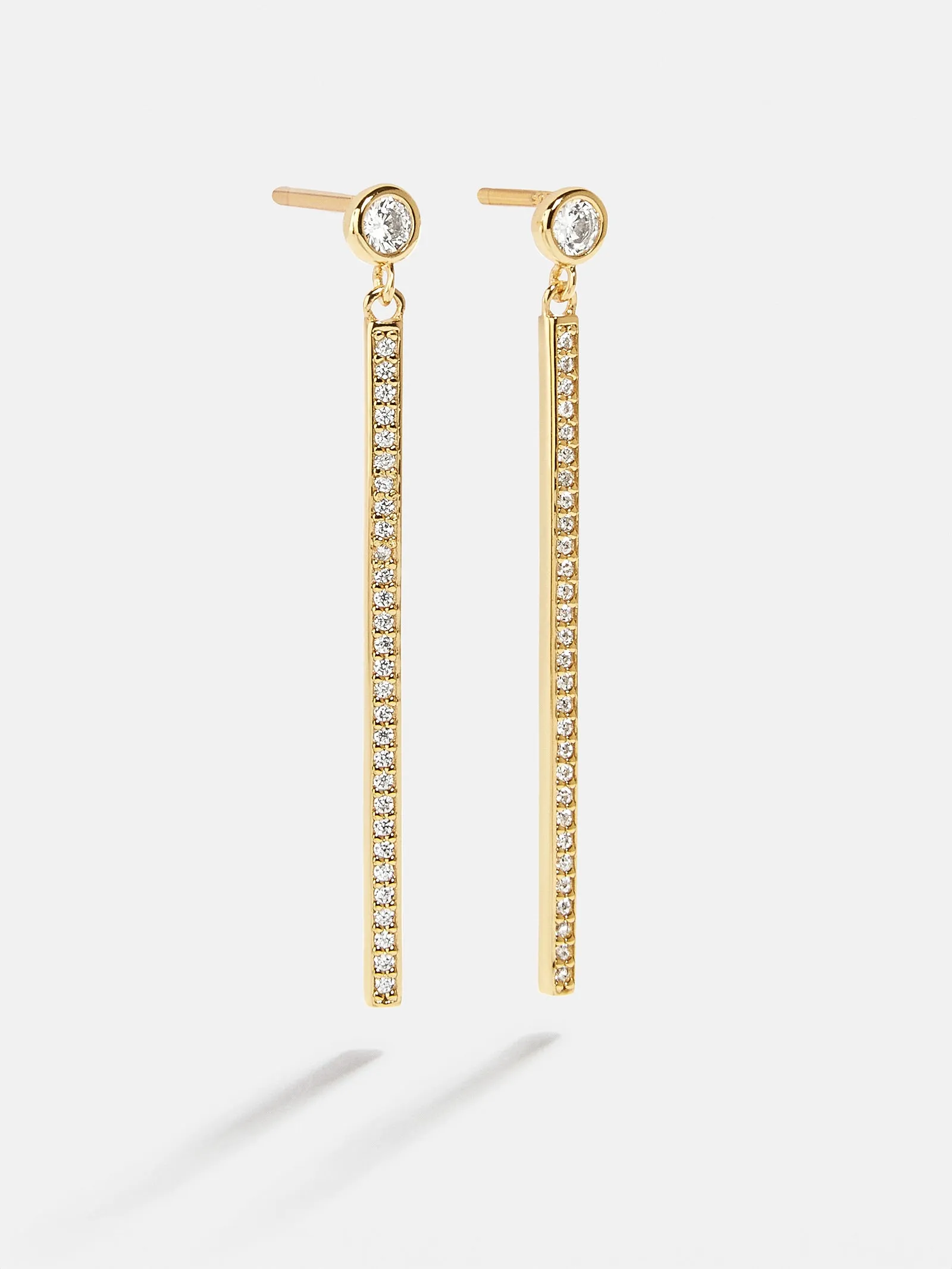 18K Gold Bella Earrings - Gold/Pavé sold by BaubleBar