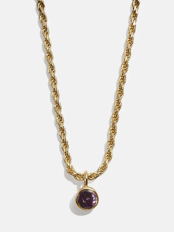 18K Gold Florence Birthstone Necklace - Amethyst sold by BaubleBar
