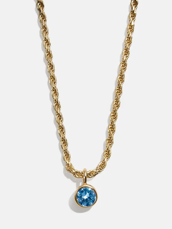 18K Gold Florence Birthstone Necklace - Blue Zircon sold by BaubleBar