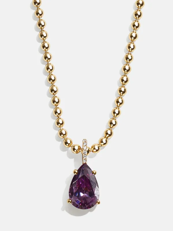 Esther 18K Gold Birthstone Necklace - Amethyst sold by BaubleBar
