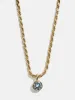 18K Gold Florence Birthstone Necklace - Aquamarine sold by BaubleBar