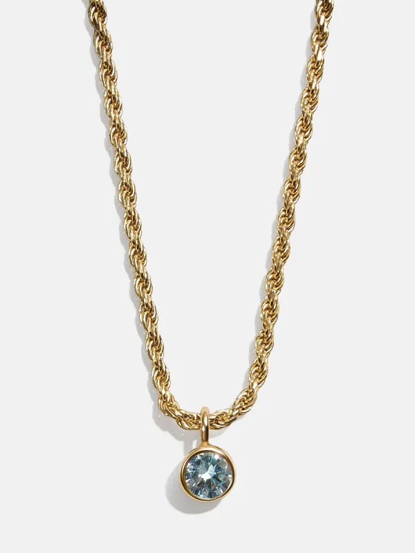 18K Gold Florence Birthstone Necklace - Aquamarine sold by BaubleBar