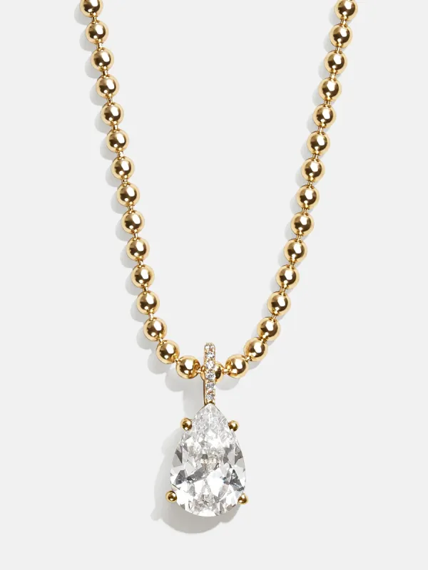 Esther 18K Gold Birthstone Necklace - Crystal sold by BaubleBar