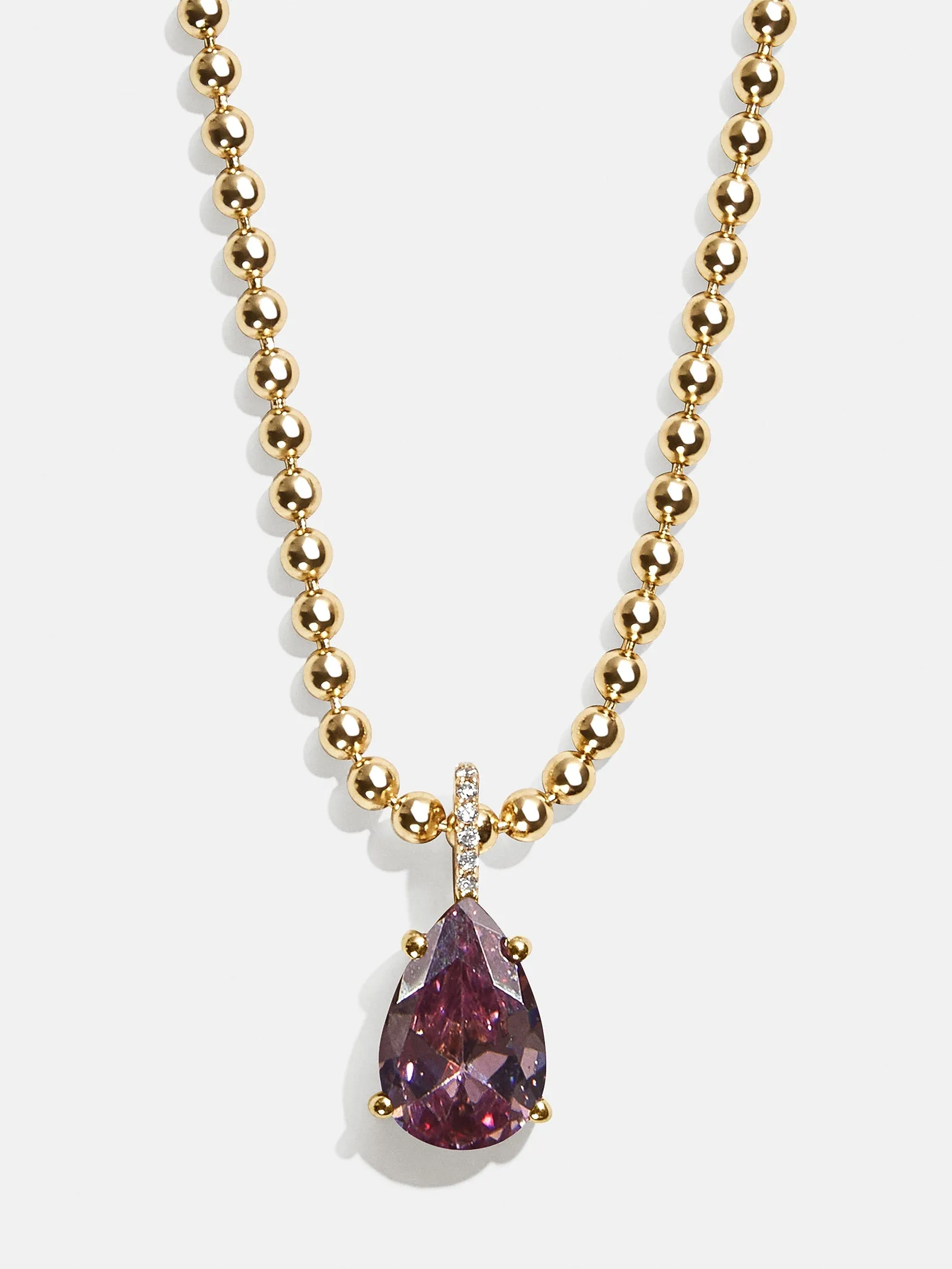 Esther 18K Gold Birthstone Necklace - Light Amethyst sold by BaubleBar