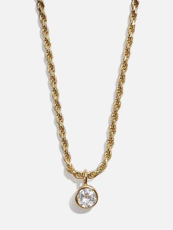 18K Gold Florence Birthstone Necklace - Crystal sold by BaubleBar