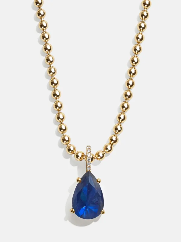 Esther 18K Gold Birthstone Necklace - Sapphire sold by BaubleBar