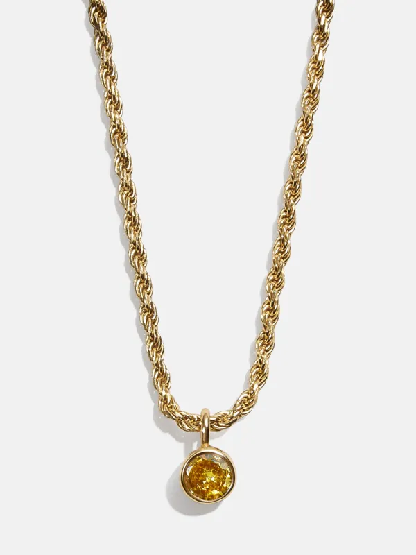 18K Gold Florence Birthstone Necklace - Topaz sold by BaubleBar