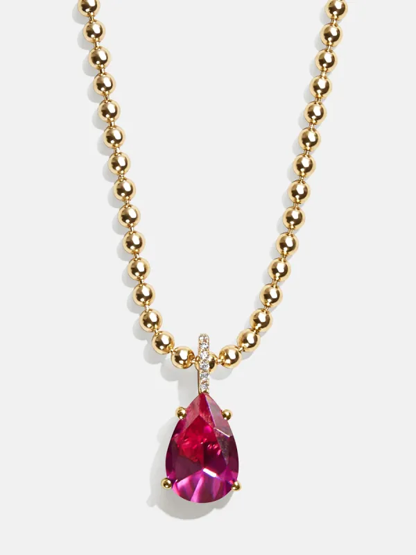 Esther 18K Gold Birthstone Necklace - Rose sold by BaubleBar
