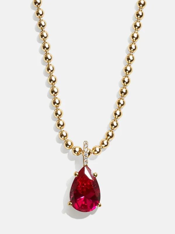 Esther 18K Gold Birthstone Necklace - Ruby sold by BaubleBar