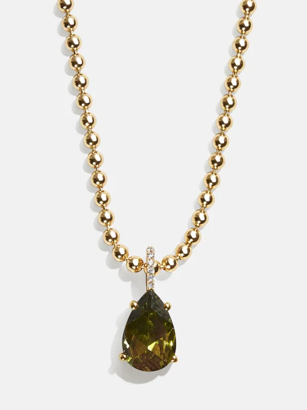 Esther 18K Gold Birthstone Necklace - Peridot sold by BaubleBar