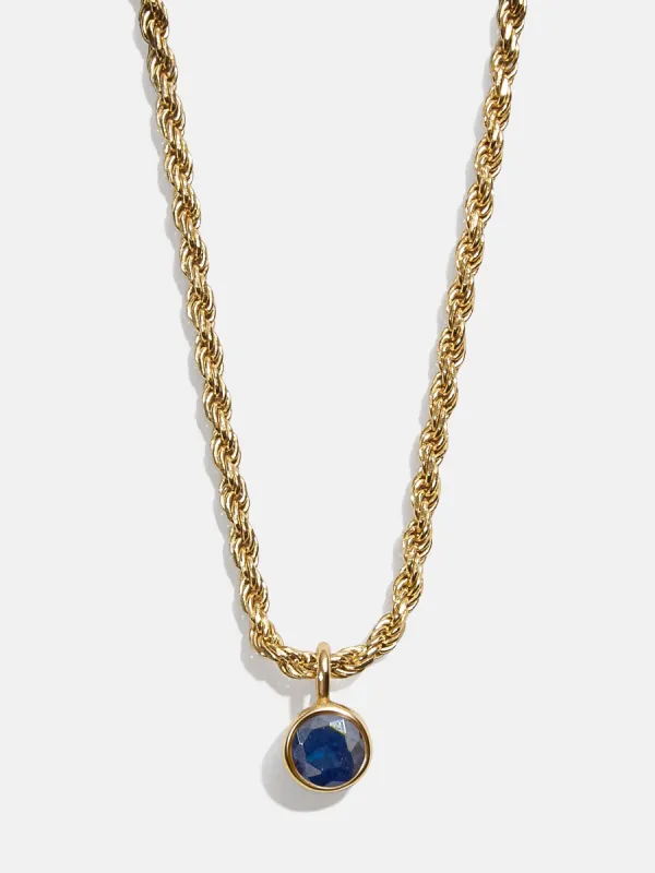18K Gold Florence Birthstone Necklace - Sapphire sold by BaubleBar