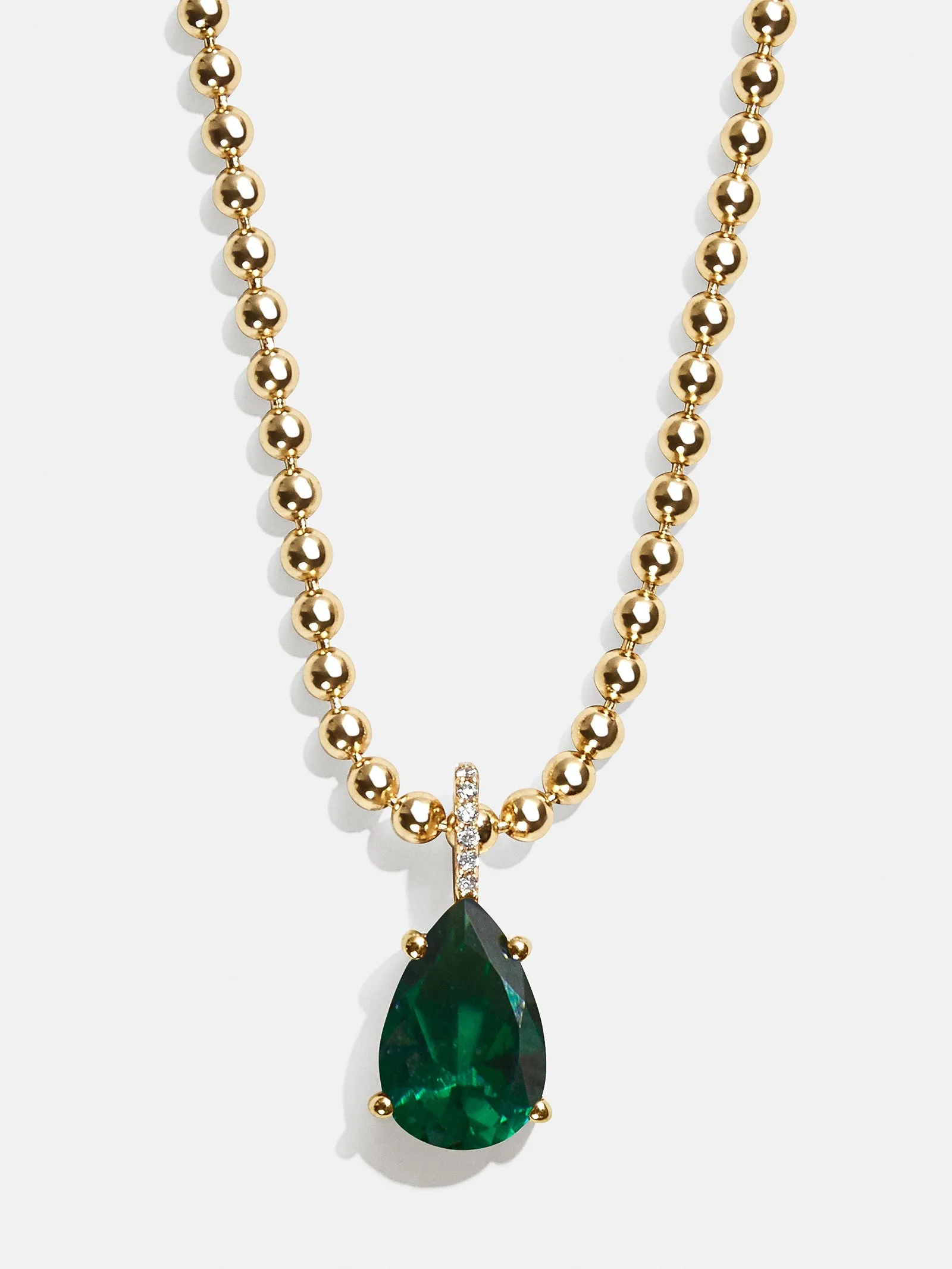 Esther 18K Gold Birthstone Necklace - Emerald sold by BaubleBar