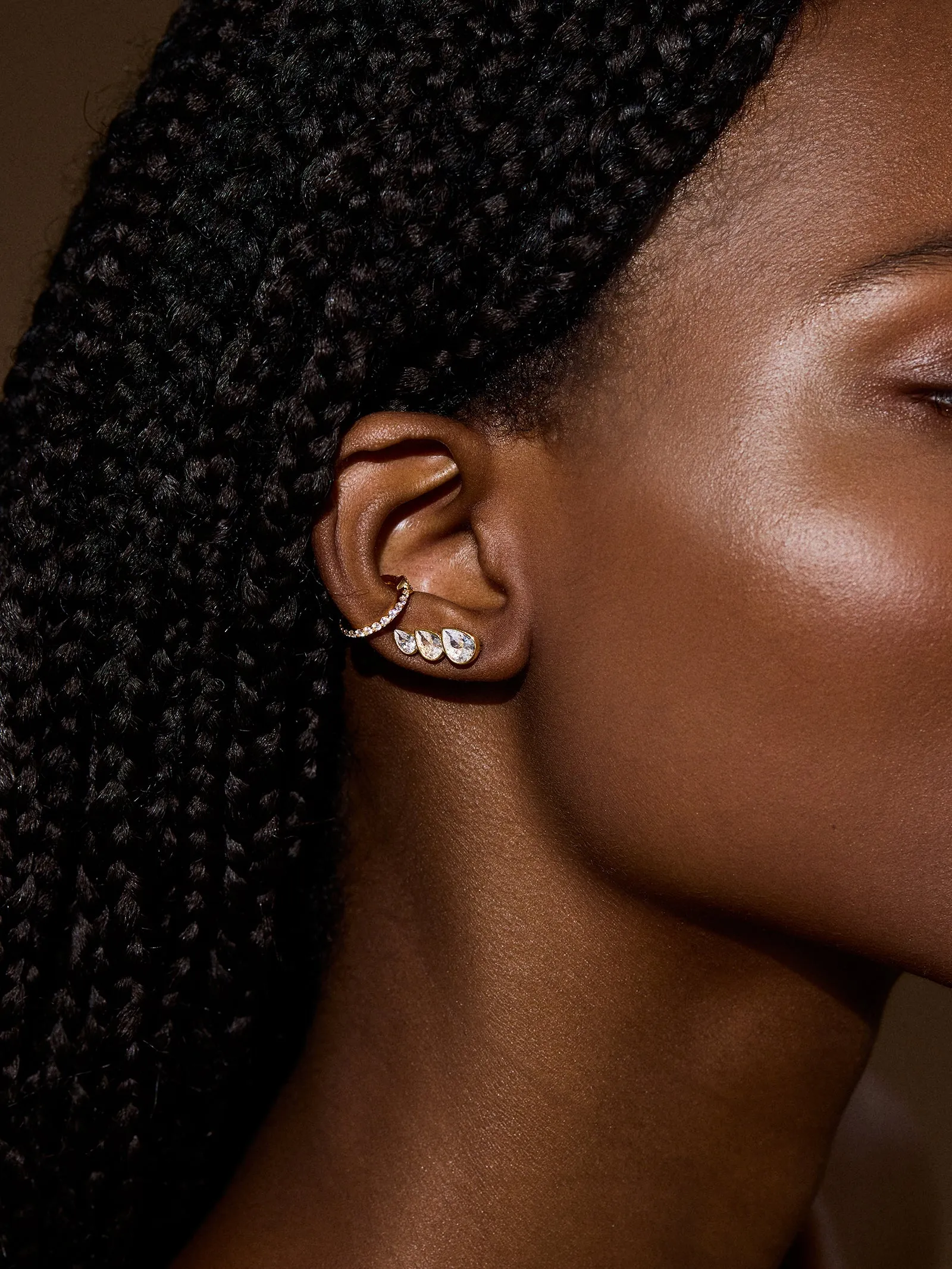 18K Gold Victoria Earrings - Gold/Pavé sold by BaubleBar product image thumbnail 2