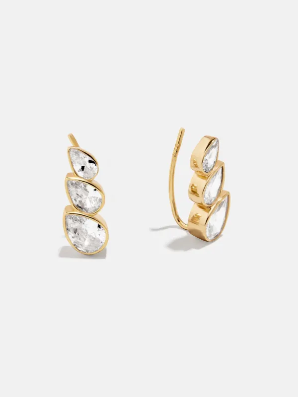 18K Gold Victoria Earrings - Gold/Pavé sold by BaubleBar