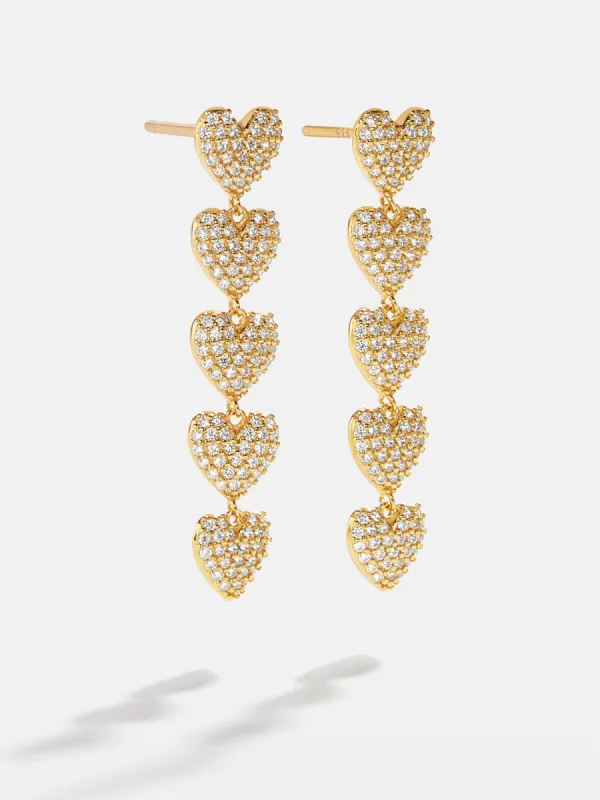 18K Gold Heart Drop Earrings - Heart sold by BaubleBar