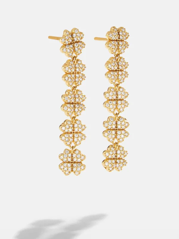 18K Gold Lucky Clover Drop Earrings - Clover sold by BaubleBar