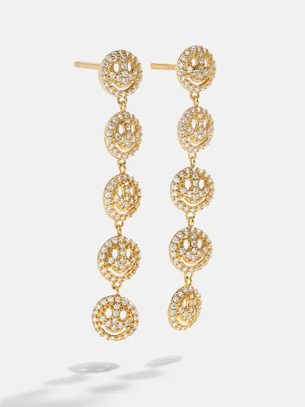 18K Gold Smiley Face Drop Earrings - Smiley sold by BaubleBar