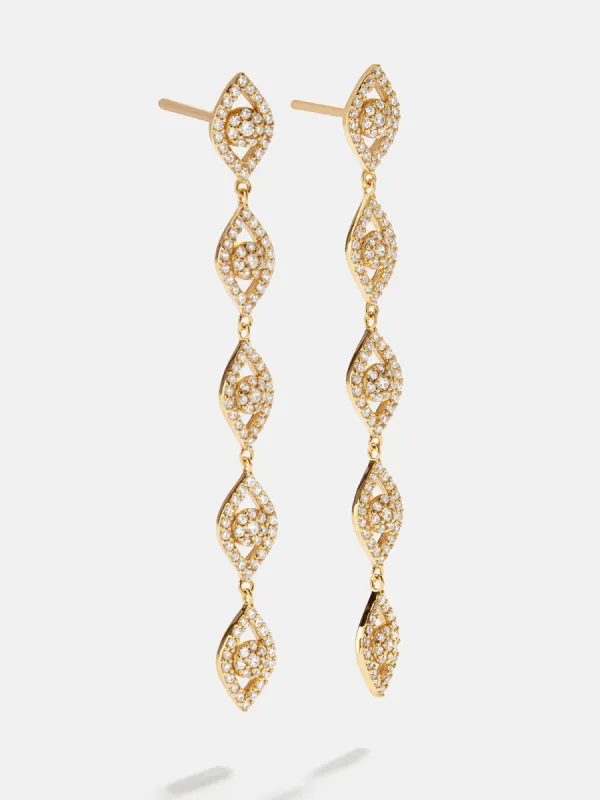 18K Gold Evil Eye Drop Earrings - Evil Eye sold by BaubleBar