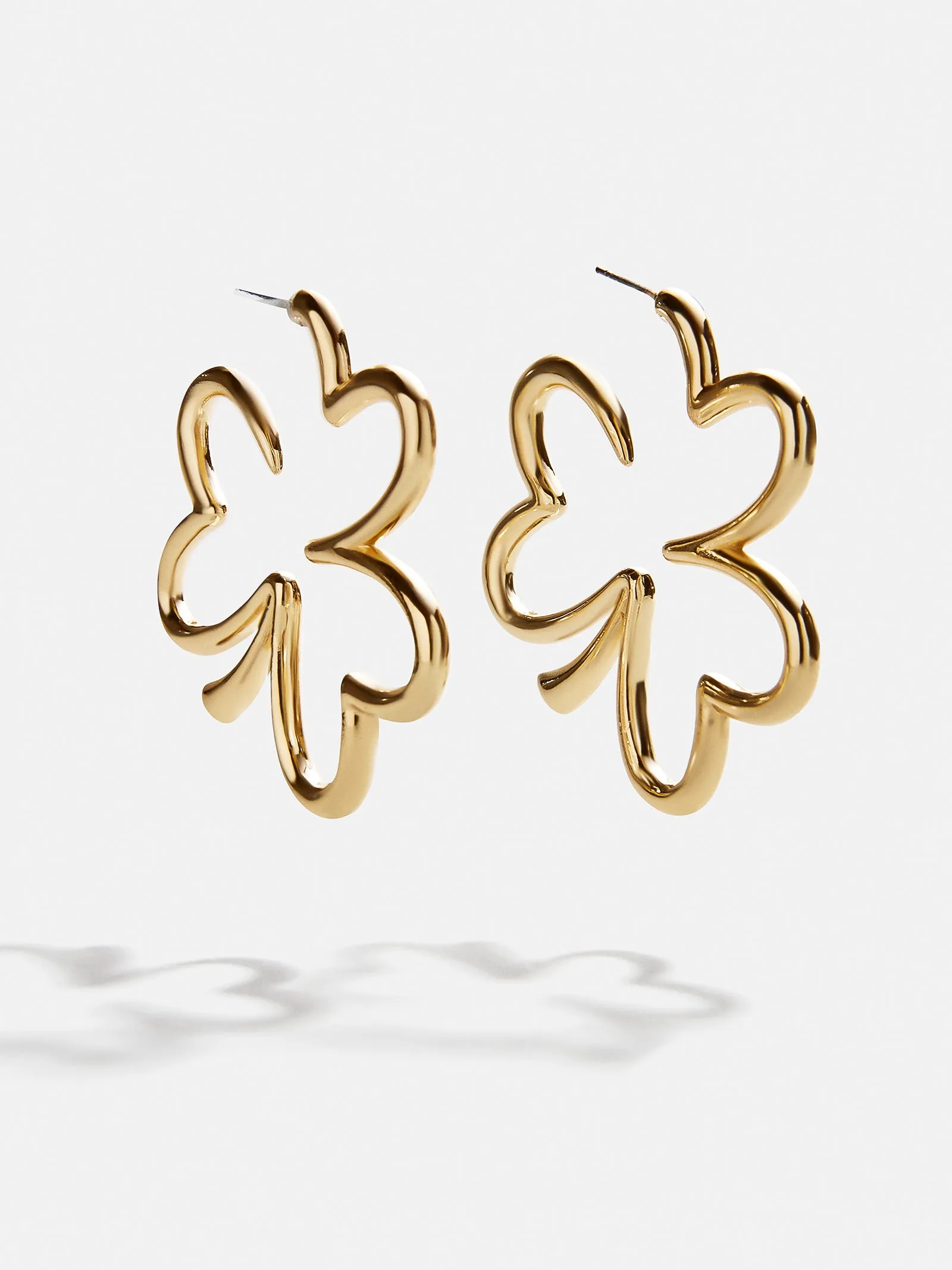 Shamrock N’ Roll Hoop Earrings - Gold sold by BaubleBar