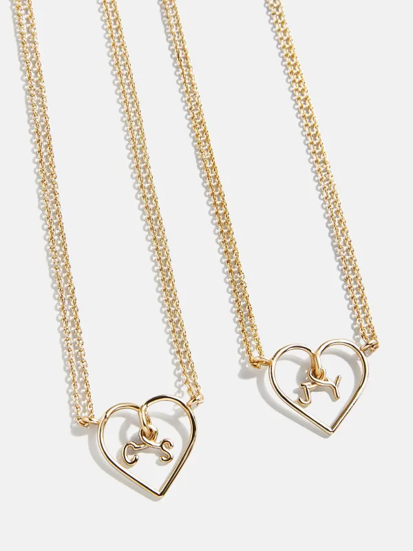 Wired Heart Custom Initial Necklace - Gold sold by BaubleBar