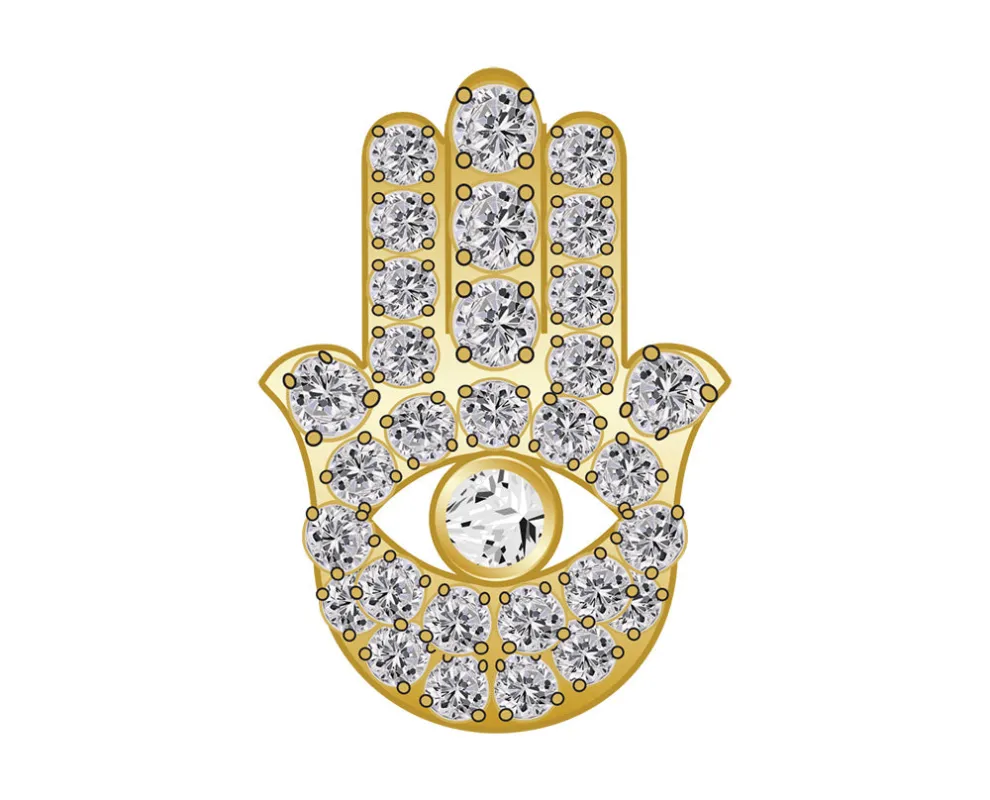 Mini Hamsa Icon - Clear/Gold sold by BaubleBar