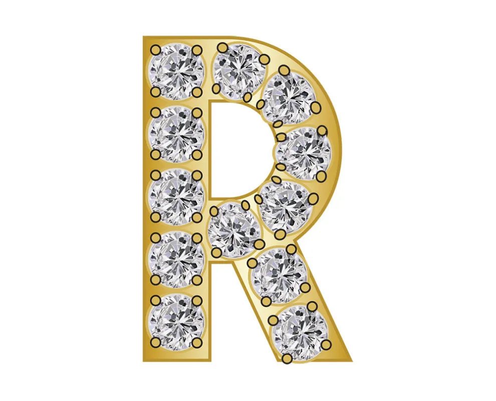 Mini R - Clear/Gold sold by BaubleBar