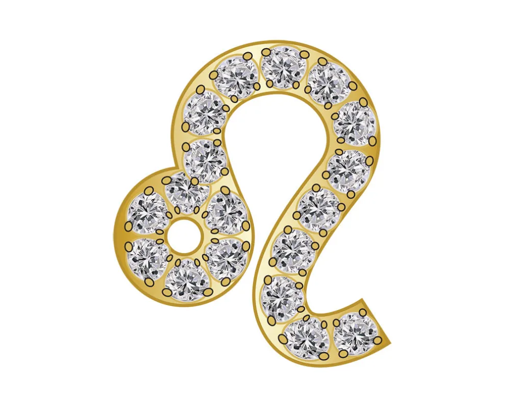 Leo Mini Zodiac Icon - Pavé/Gold sold by BaubleBar