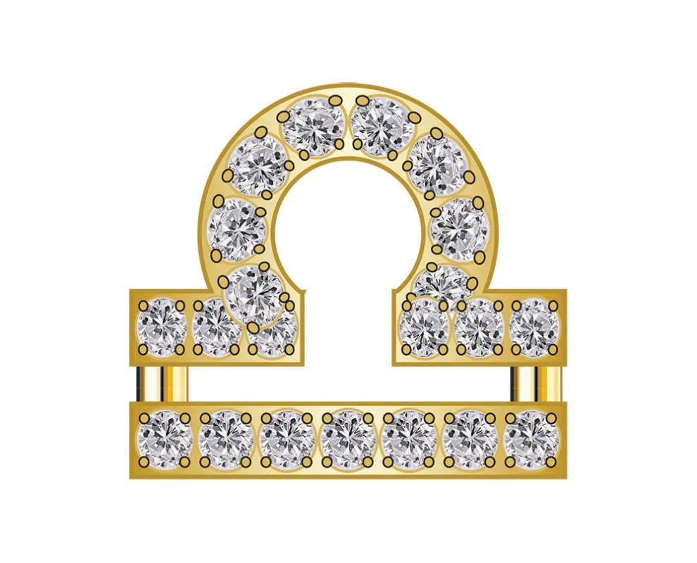 Libra Mini Zodiac Icon - Pavé/Gold sold by BaubleBar