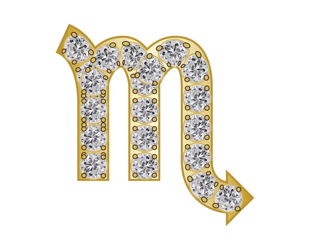Scorpio Mini Zodiac Icon - Pavé/Gold sold by BaubleBar