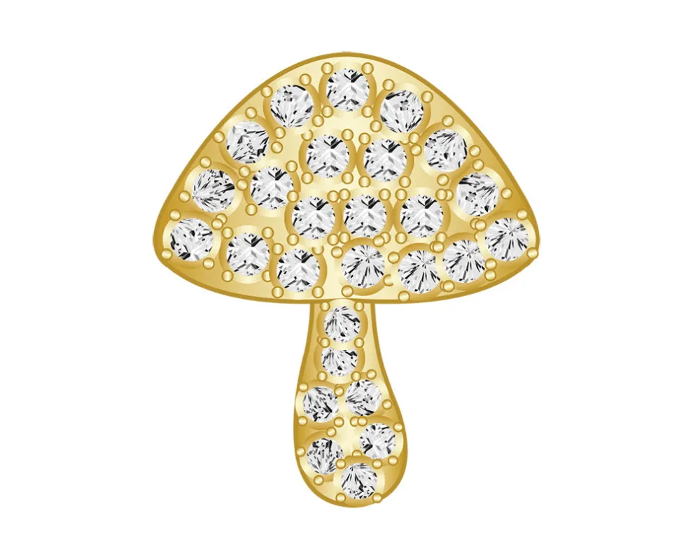 Mini Mushroom Icon - Clear/Gold sold by BaubleBar