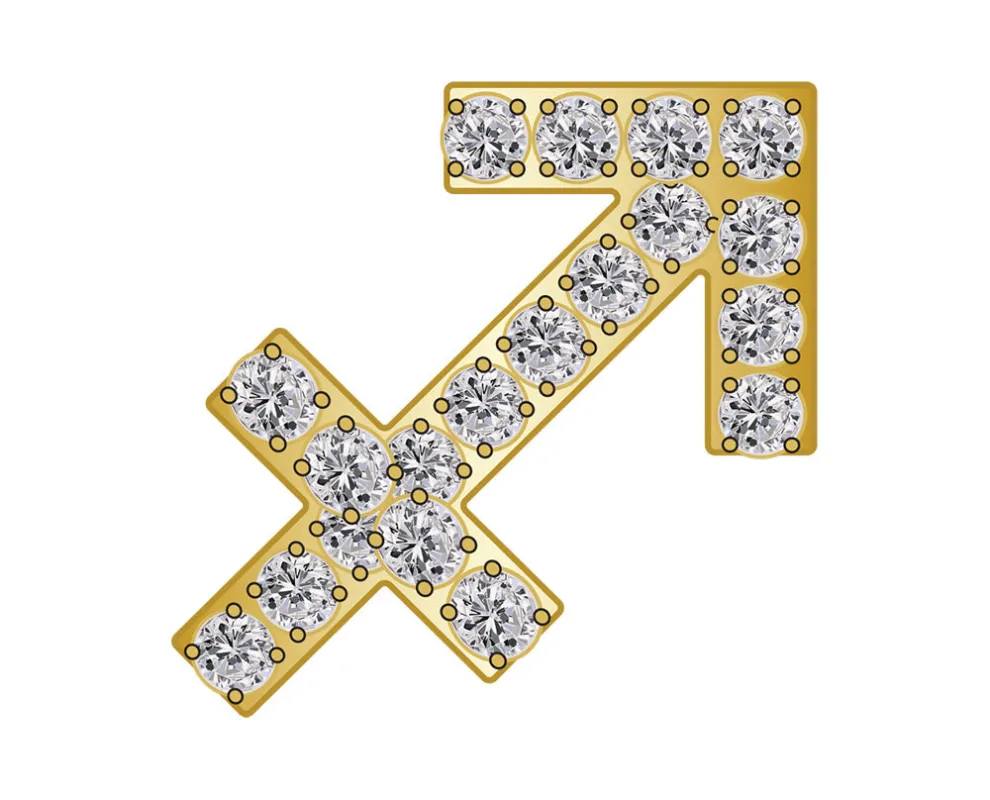 Sagittarius Mini Zodiac Icon - Pavé/Gold sold by BaubleBar