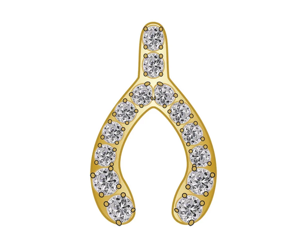 Mini Wishbone Icon - Clear/Gold sold by BaubleBar