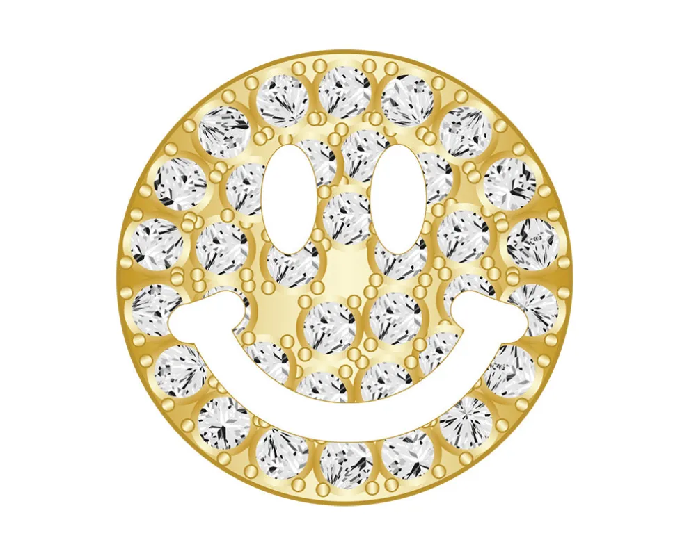 Mini Smiley Icon - Clear/Gold sold by BaubleBar