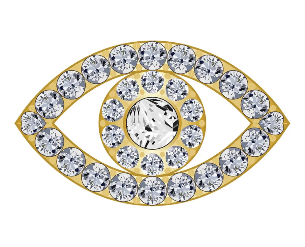 Mini Evil Eye Icon - Clear/Gold sold by BaubleBar