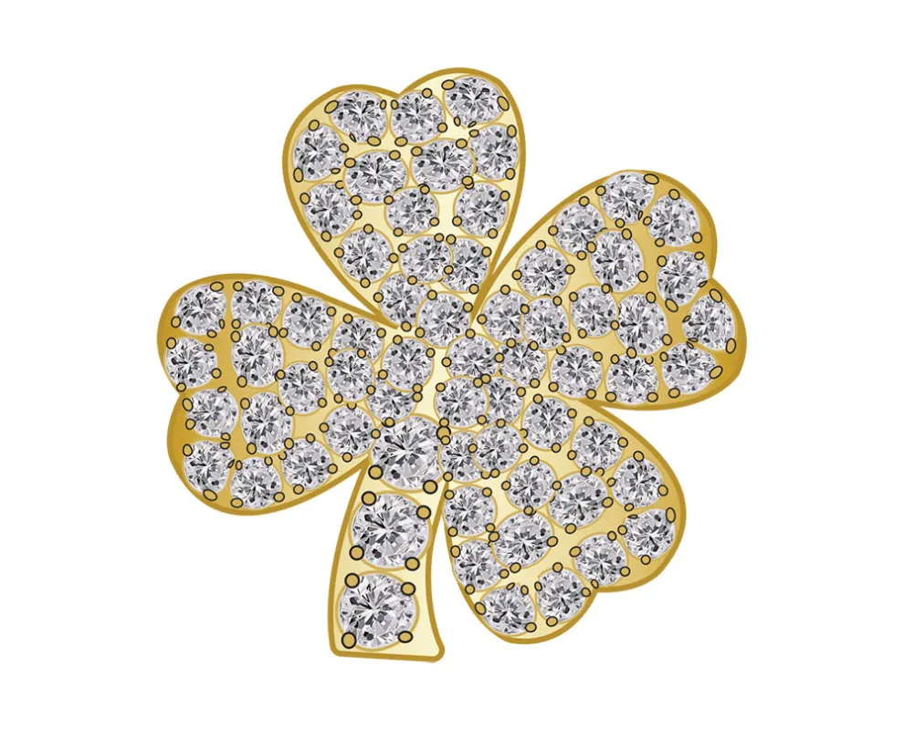 Mini Clover Icon - Clear/Gold sold by BaubleBar