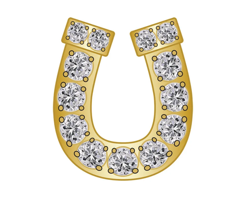 Mini Horseshoe Icon - Clear/Gold sold by BaubleBar