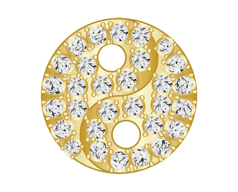 Mini Yin Yang Icon - Clear/Gold sold by BaubleBar