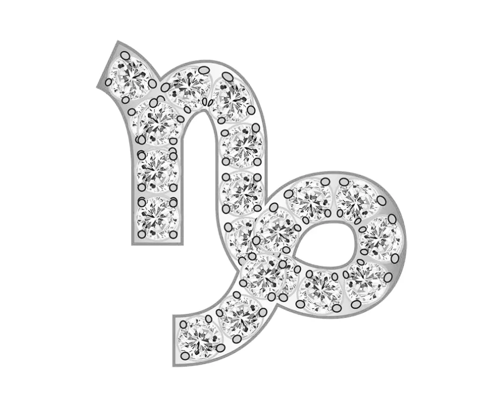 Capricorn Mini Zodiac Icon - Pavé/Silver sold by BaubleBar