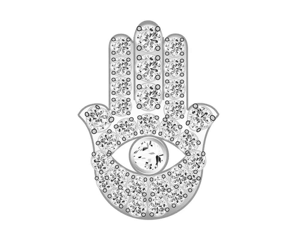 Mini Hamsa Icon - Clear/Silver sold by BaubleBar