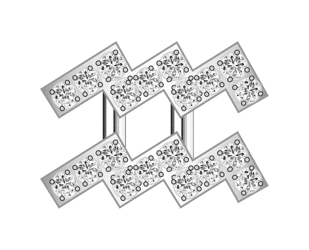 Aquarius Mini Zodiac Icon - Pavé/Silver sold by BaubleBar