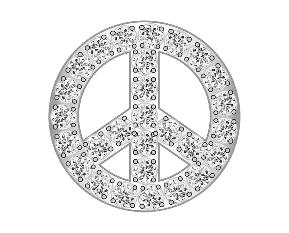 Mini Peace Icon - Clear/Silver sold by BaubleBar