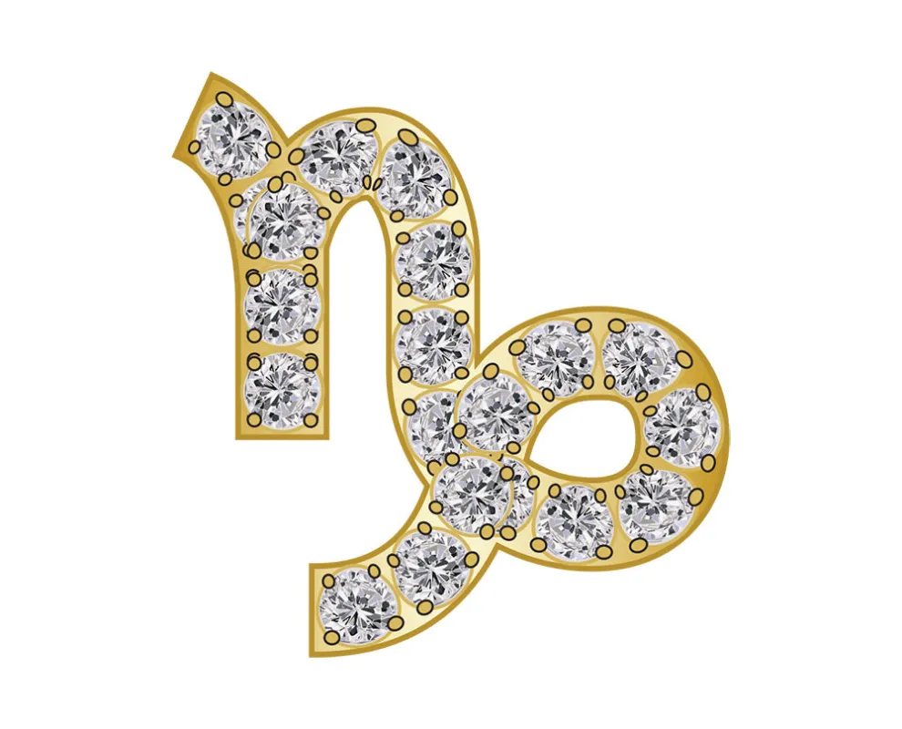Capricorn Mini Zodiac Icon - Pavé/Gold sold by BaubleBar