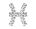 Pisces Mini Zodiac Icon  - Pavé/Silver sold by BaubleBar