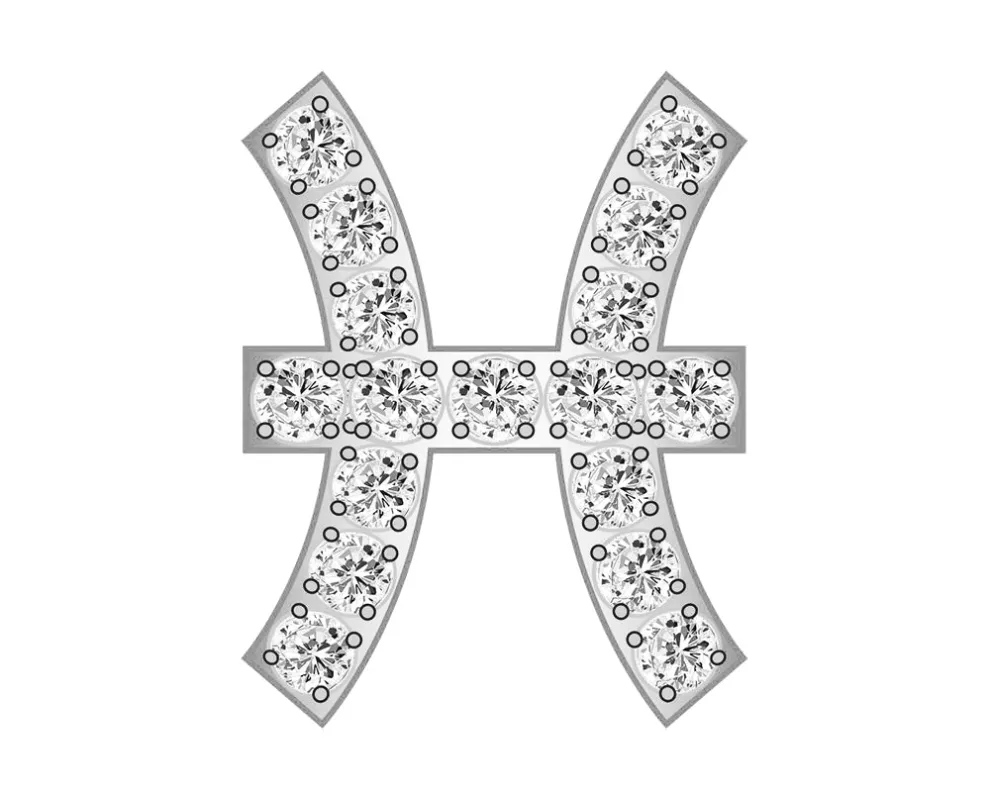 Pisces Mini Zodiac Icon  - Pavé/Silver sold by BaubleBar