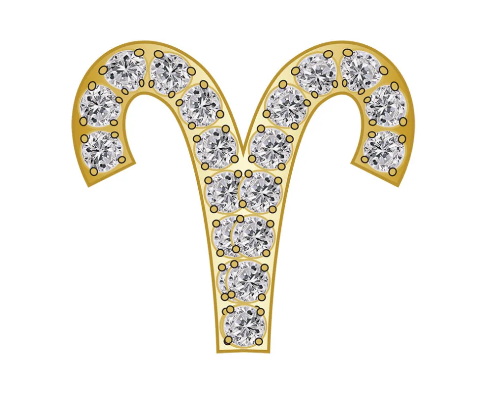 Aries Mini Zodiac  Icon - Pavé/Gold sold by BaubleBar