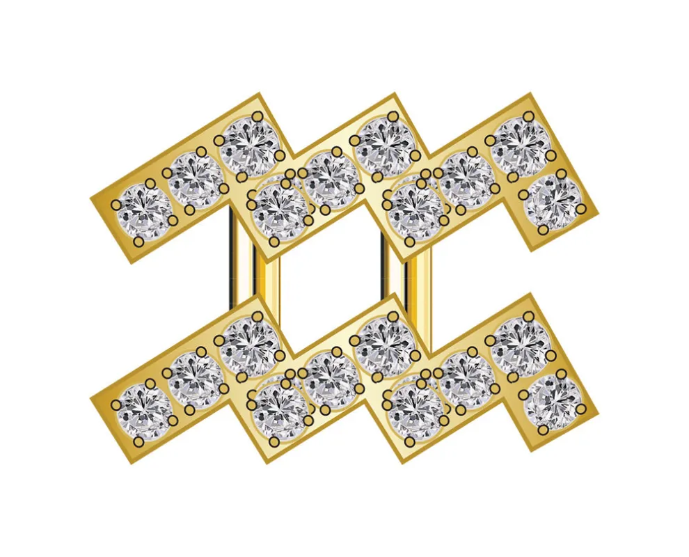 Aquarius Mini Zodiac Icon - Pavé/Gold sold by BaubleBar