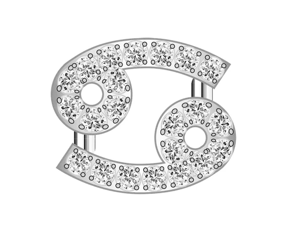 Cancer Mini Zodiac Icon - Pavé/Silver sold by BaubleBar