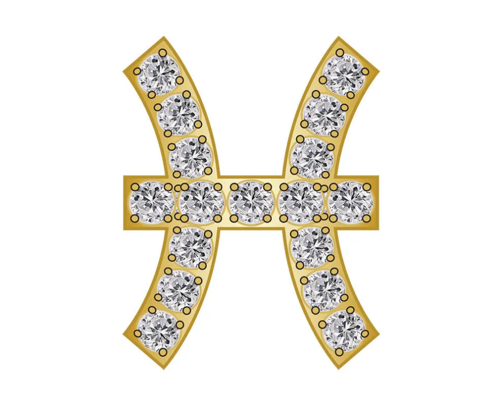 Pisces Mini Zodiac Icon - Pavé/Gold sold by BaubleBar