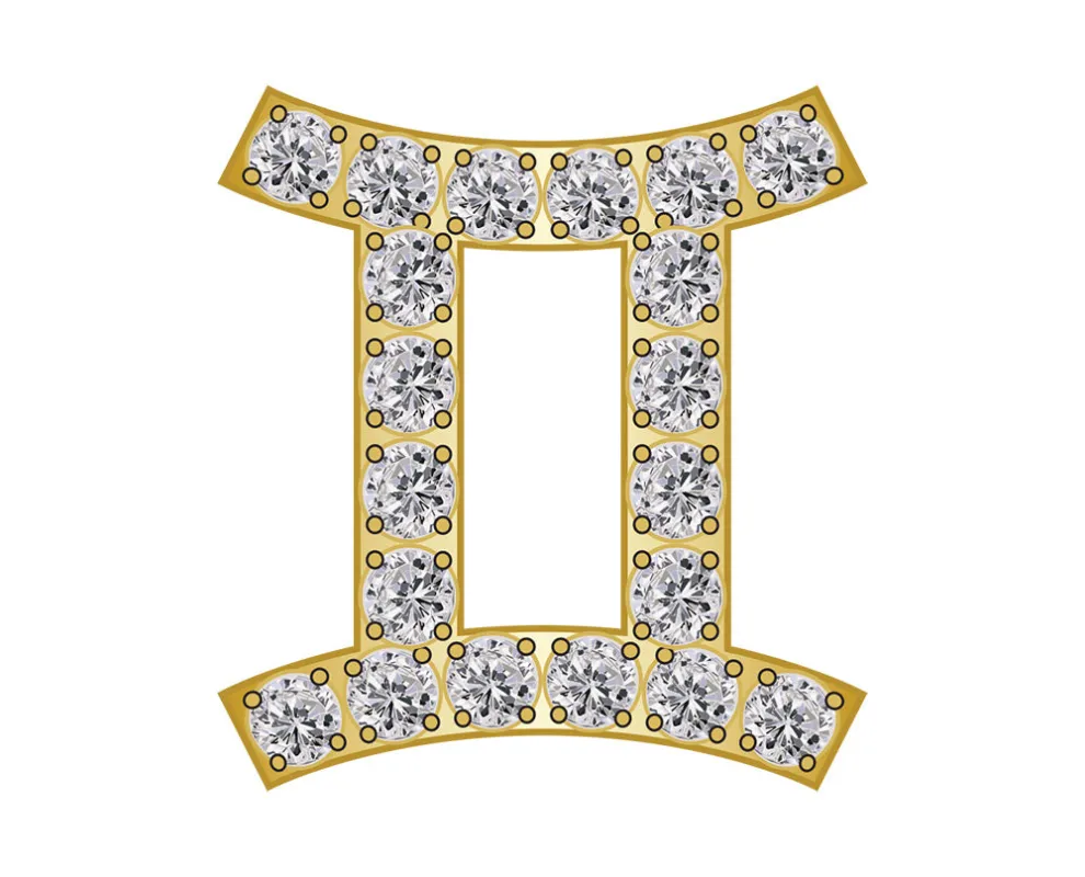Gemini Mini Zodiac Icon - Pavé/Gold sold by BaubleBar