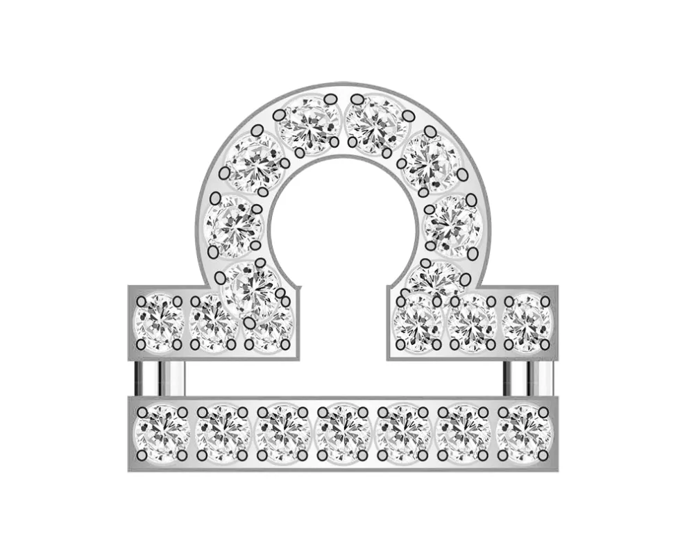 Libra Mini Zodiac Icon - Pavé/Silver sold by BaubleBar